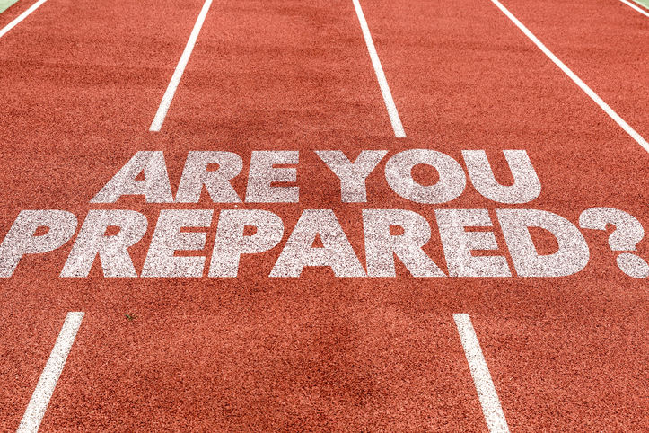 Are you prepared written on a running track