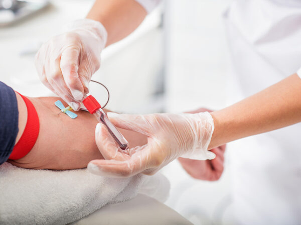 close up of a blood draw being taken