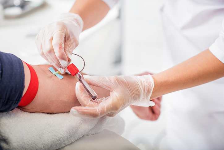 close up of a blood draw being taken